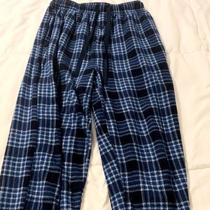 Blue plaid pajama pants unisex